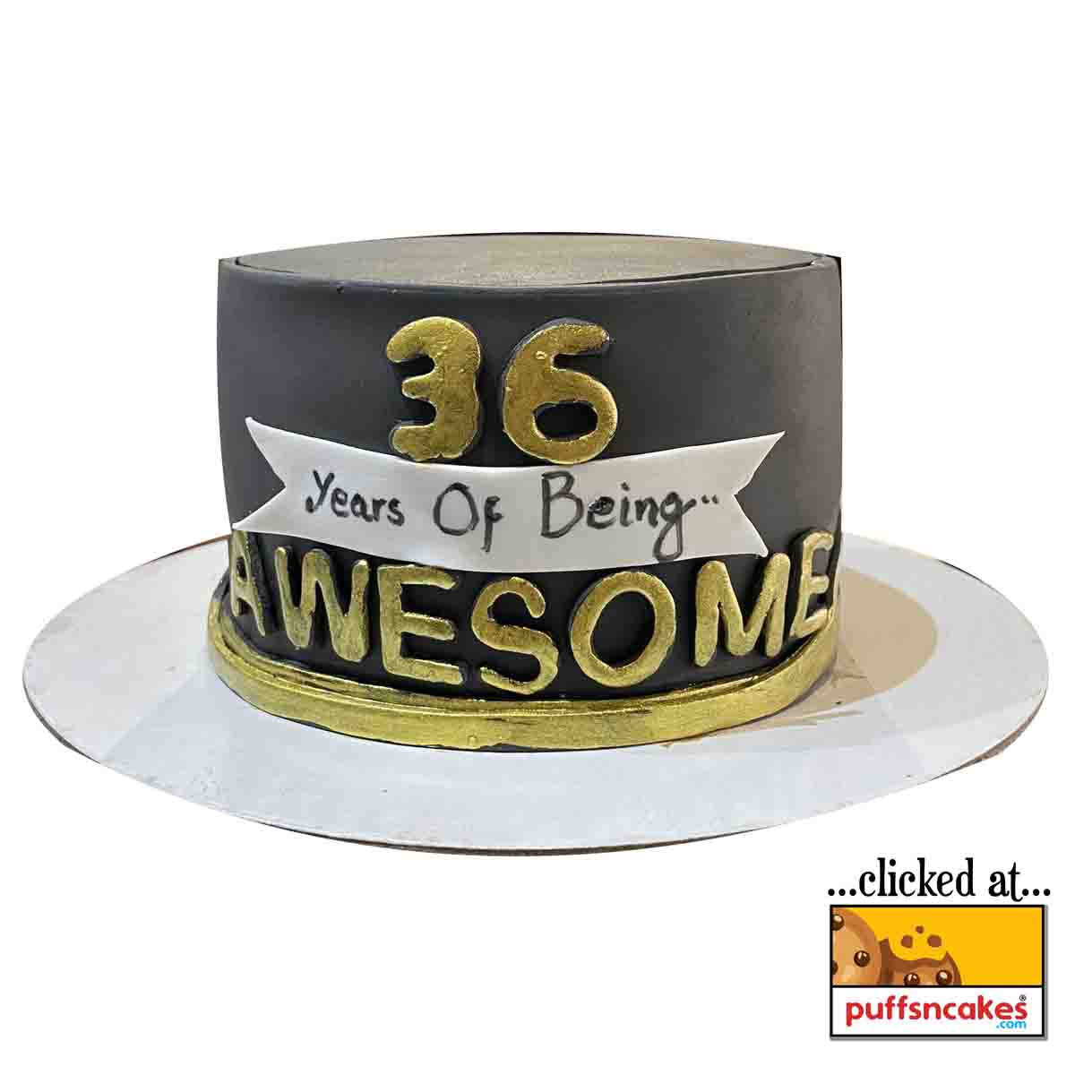 (1244) Being Awesome Theme Fondant Cake
